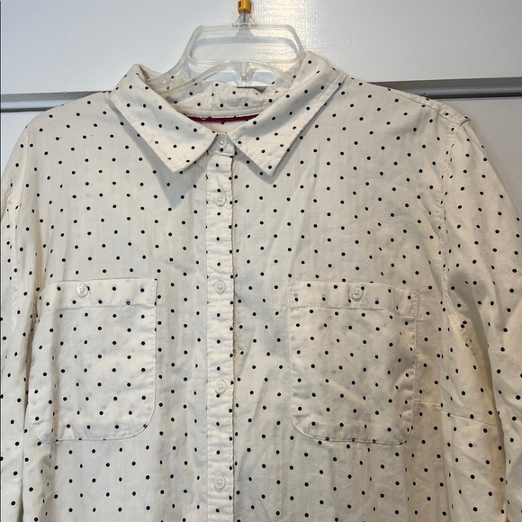 St. John's Bay Cream and Black Polka Dot Shirt size 3X. - Picture 2 of 9